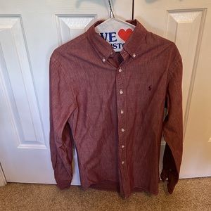 Two Ralph Lauren Men’s Button Down Long Sleeve Collared Shirts